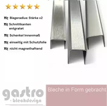 Edelstahl Einfassprofil 0,8 mm bis 2 mm Materialstärke bis 2,5 Meter